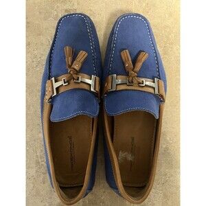 Mike Konos Blue Suede  Loafers Moccasins 11.5 Mike Konos 10M Leather Driving Loafers Moccasins Gray Blue  main image 2